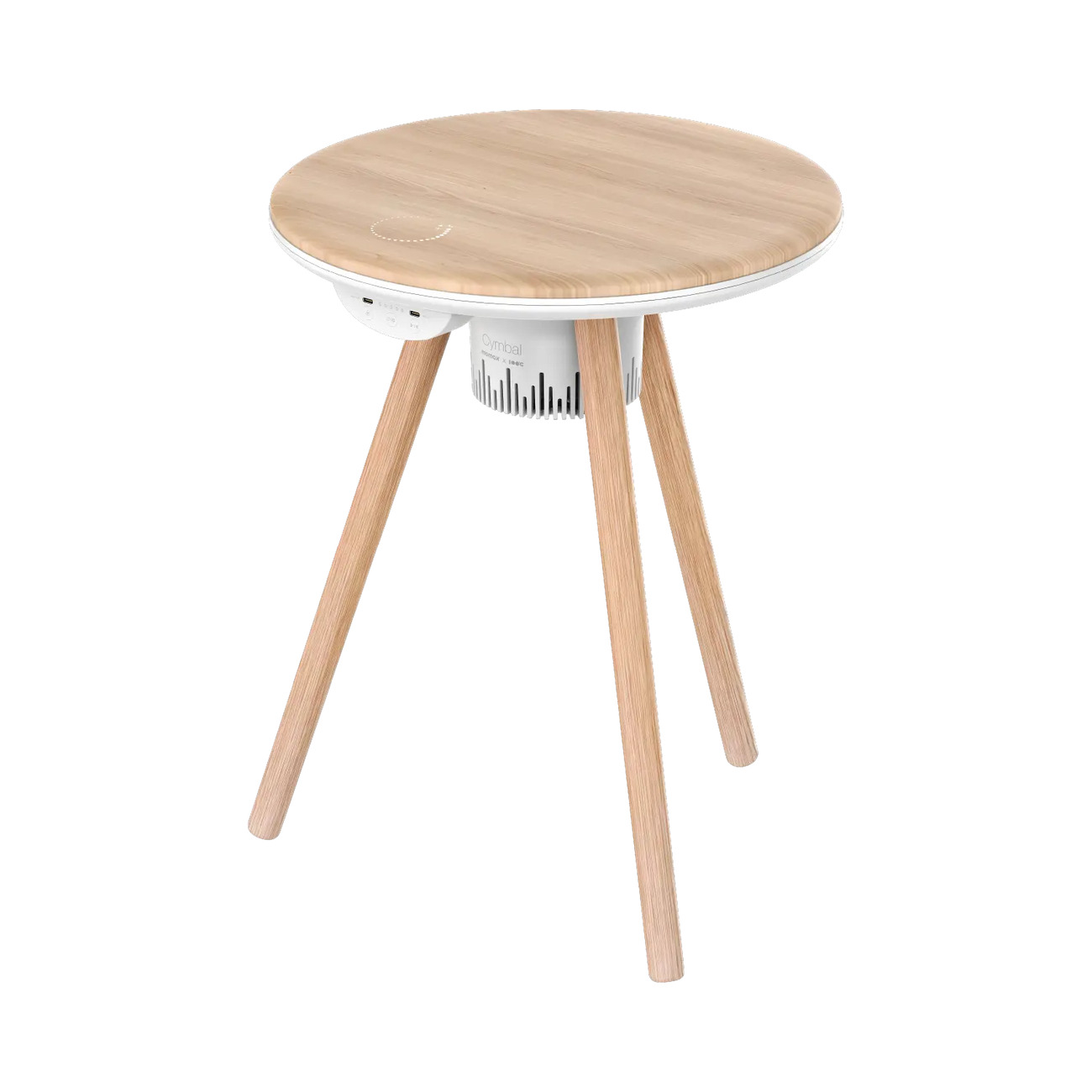 Cymbal Multifunctional Foldable Smart Table With Wireless Charging, Speakers, USB-C Ports, and LED Lighting Effects