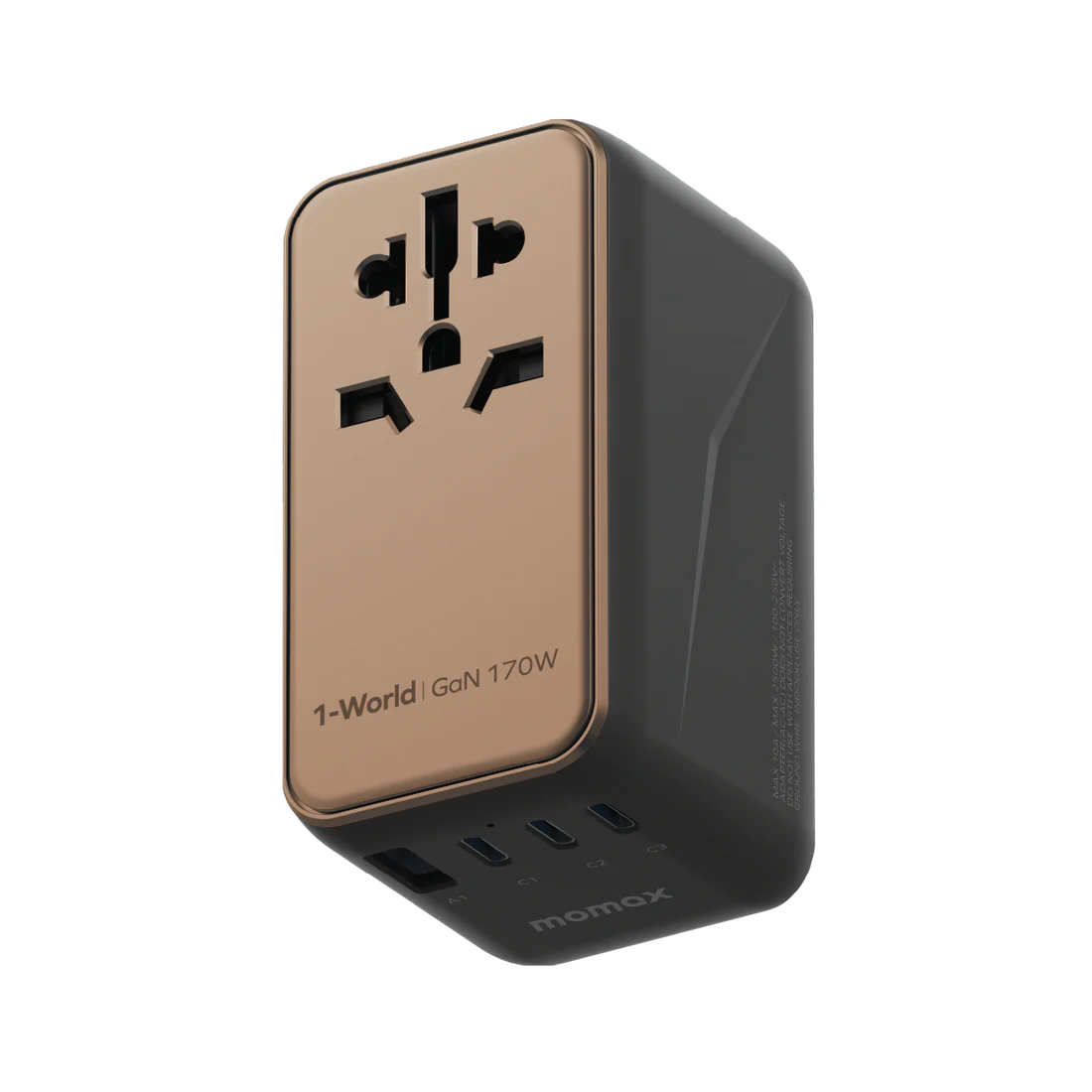 1-World 4-Port GaN Travel Charger 170W + USB-C Cable