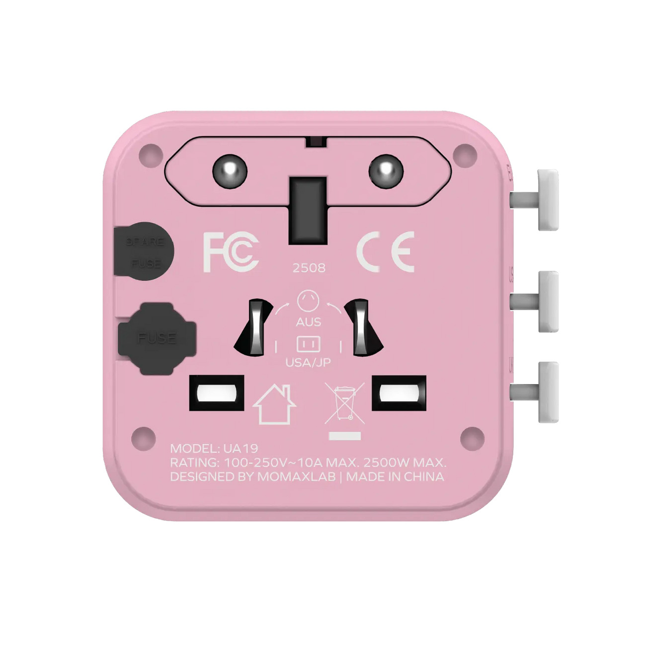 1-World Universal Travel Charger with Dual AC