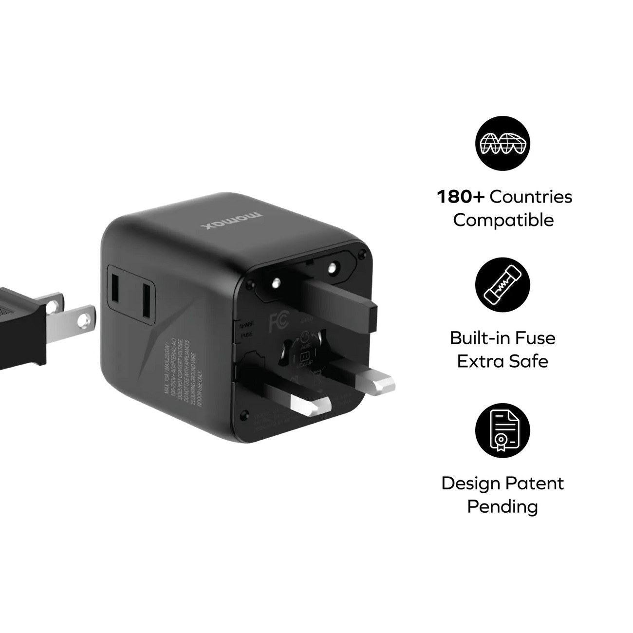 1-World Universal Travel Charger with Dual AC