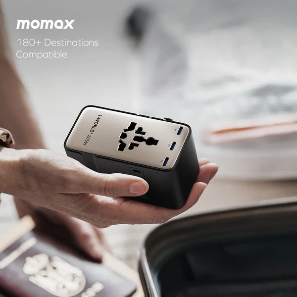 1-World² 205W 7-Port Dual AC Travel Adapter