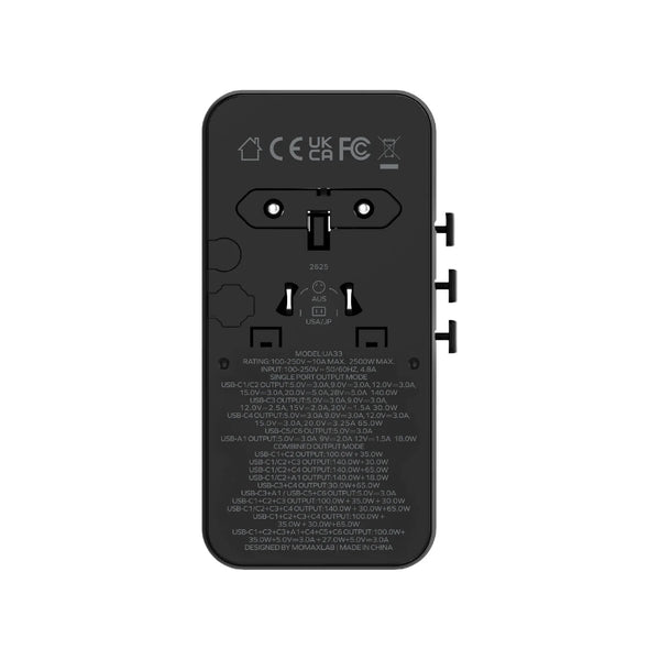 1-World² Dreamer 235 7-Port Dual AC Travel Adapter