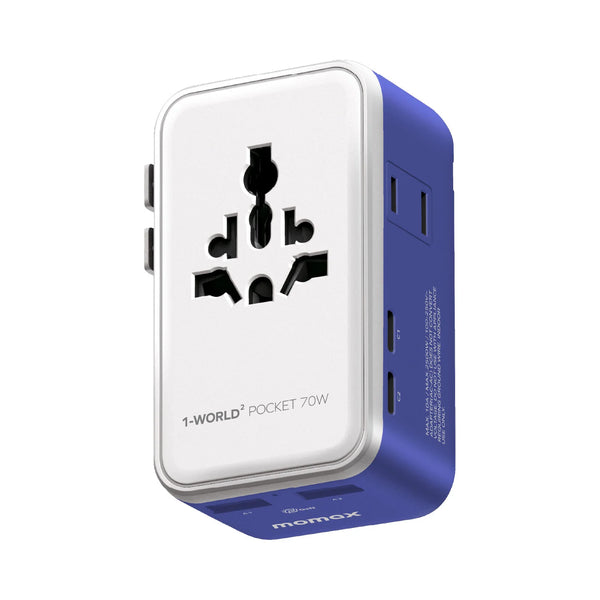 1-World² Pocket 70W 4-Port Dual AC Travel Adapter