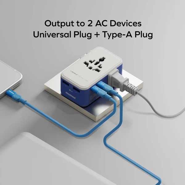 1-World² Pocket 70W 4-Port Dual AC Travel Adapter