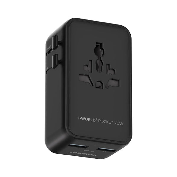 1-World² Pocket 70W 4-Port Dual AC Travel Adapter