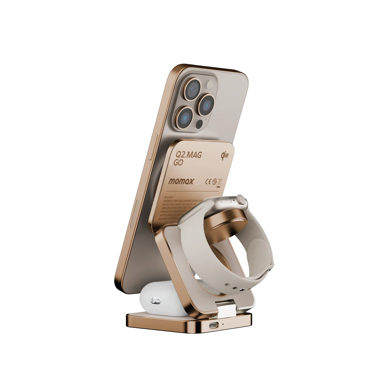 Q2.Mag 3-in-1 Foldable Qi2 15W Magnetic Wireless Charging Stand