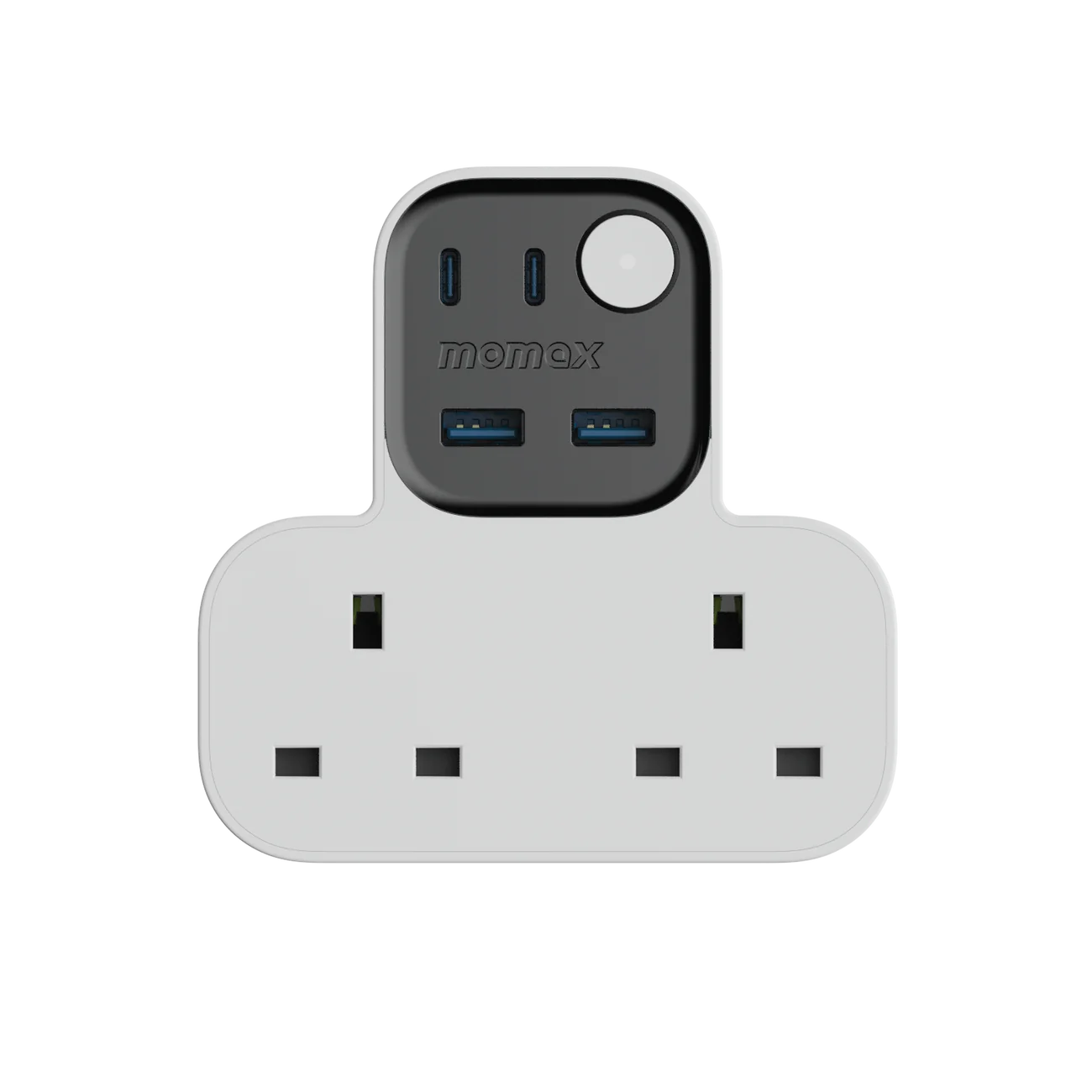1-Charge Work Flow T-Shaped Extension Cord With 2 Sockets, 2 USB-A and 2 USB-C Ports