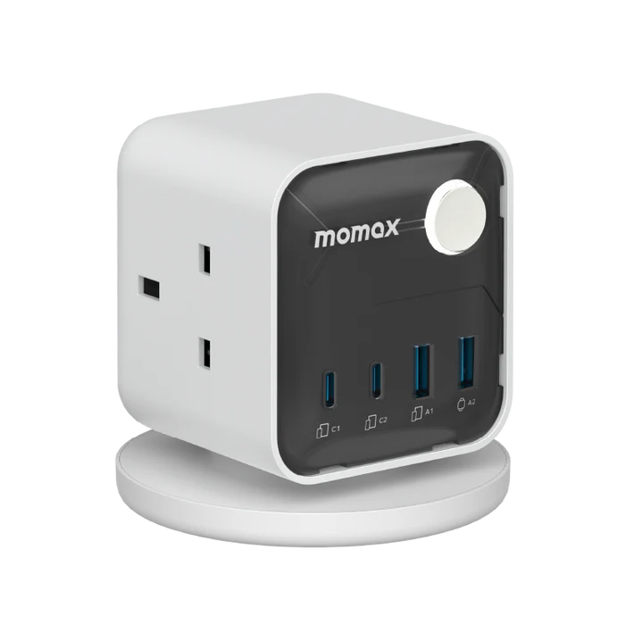 1-Charge Work Flow 3-Outlet GaN Power Cube 25W with USB Ports