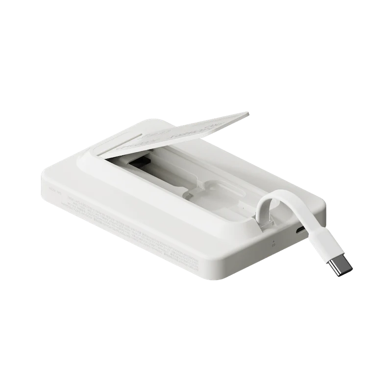 1-Power X Pro Magnetic Wireless Battery Pack (5,000mAh) with Built-in USB-C Cable