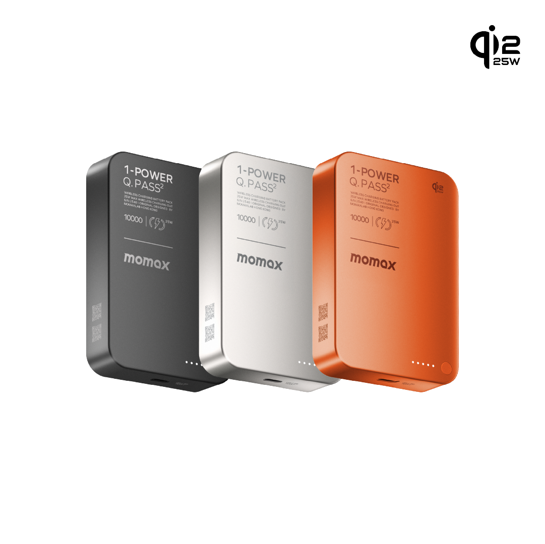 1-Power Q.Pass² 10000mAh Qi2 25W Magnetic Wireless Battery Pack