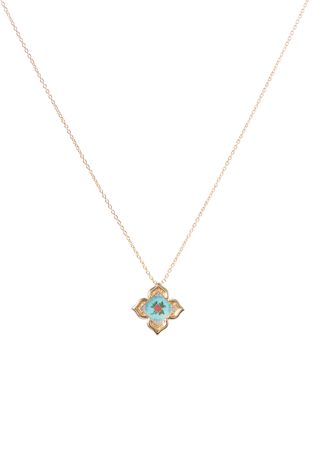 Peranakan Floral Pendant - Turquoise