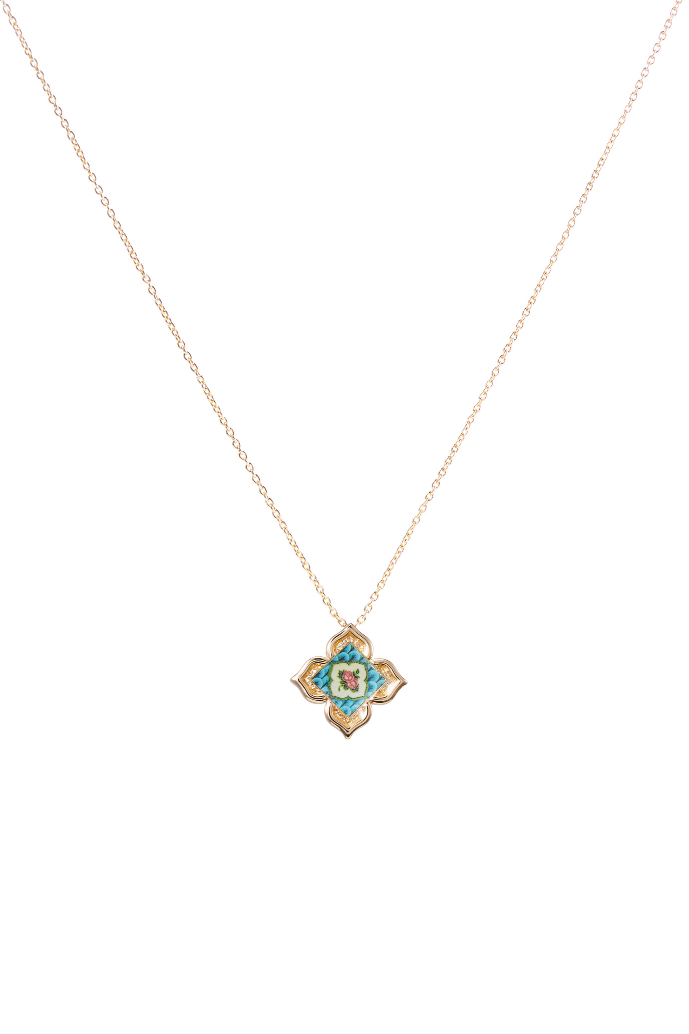 Peranakan Floral Pendant - Turquoise