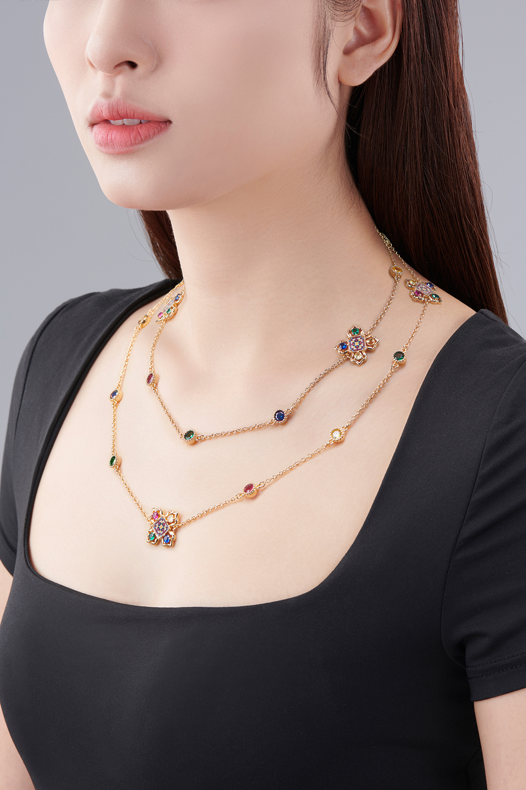 Chromatic Allure Long Necklace