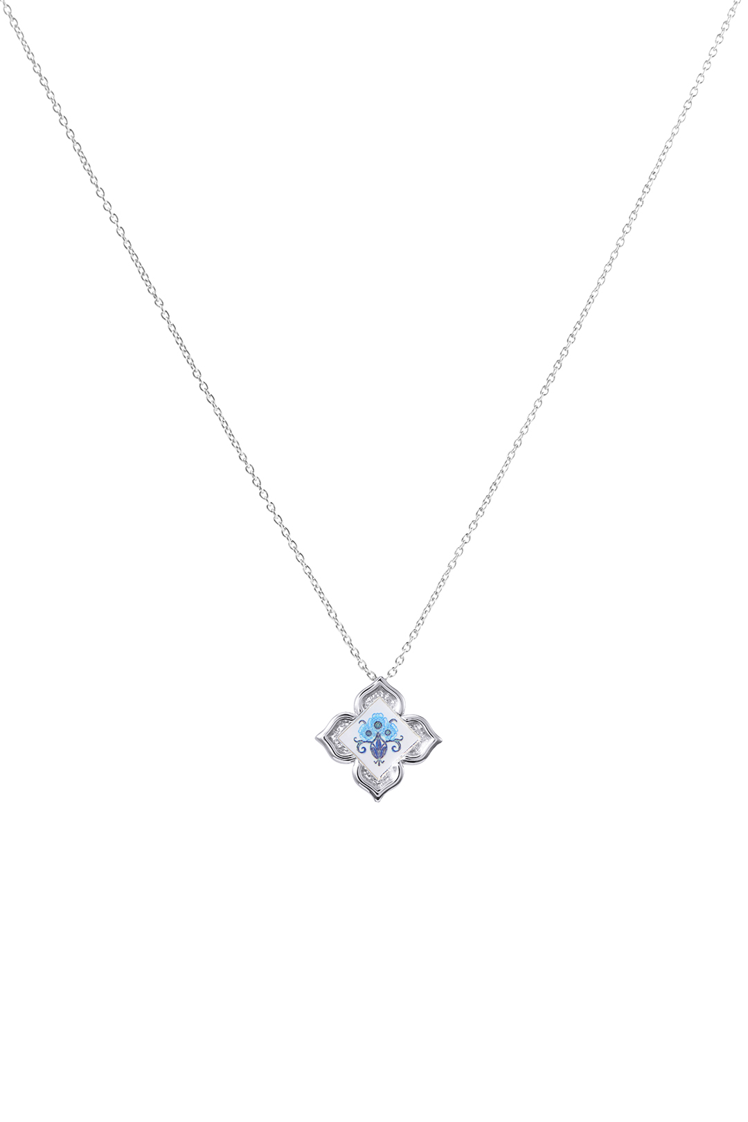 Peranakan Floral Pendant- Blue Vase