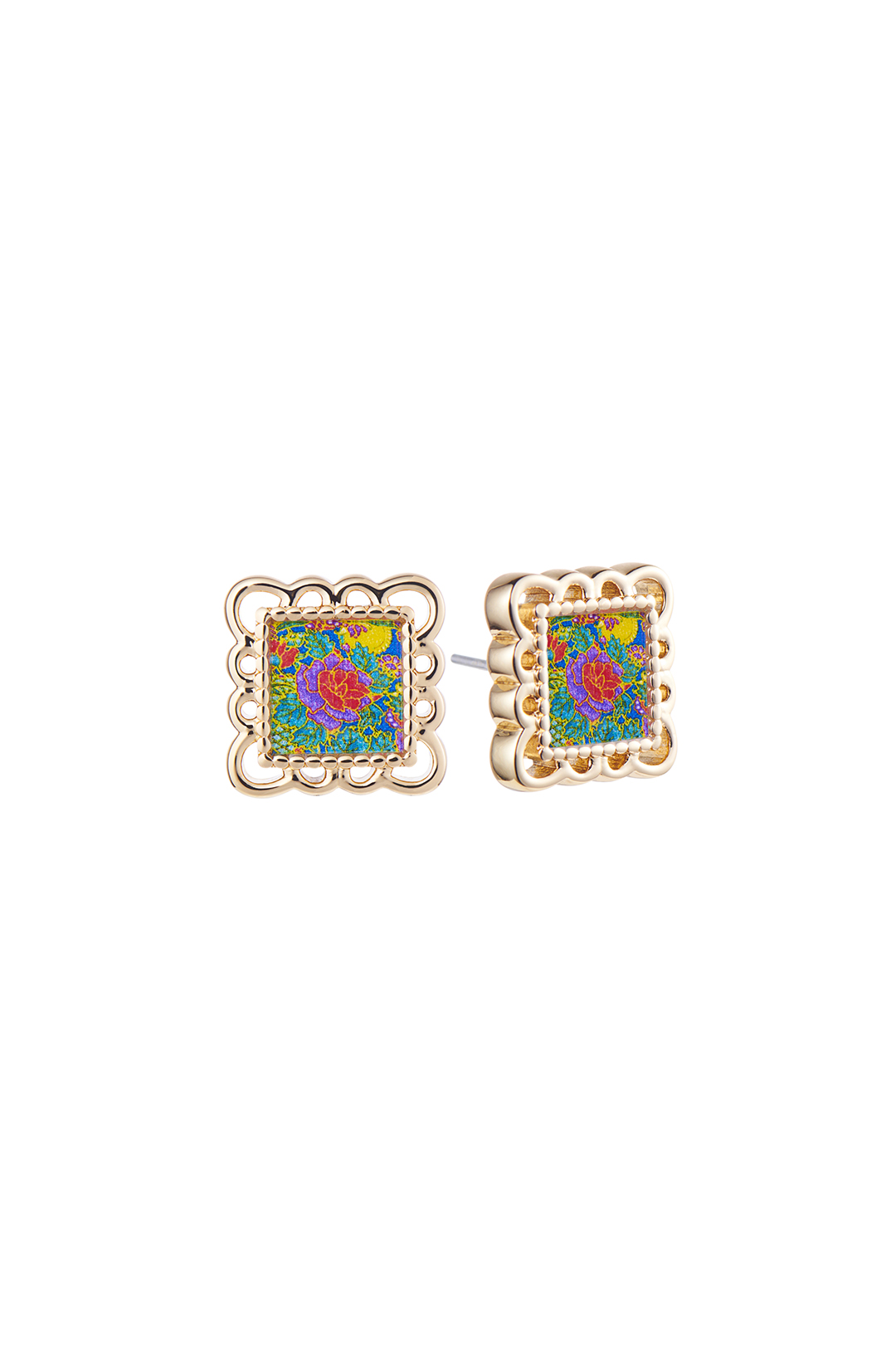 Batik Floral Stud - Green