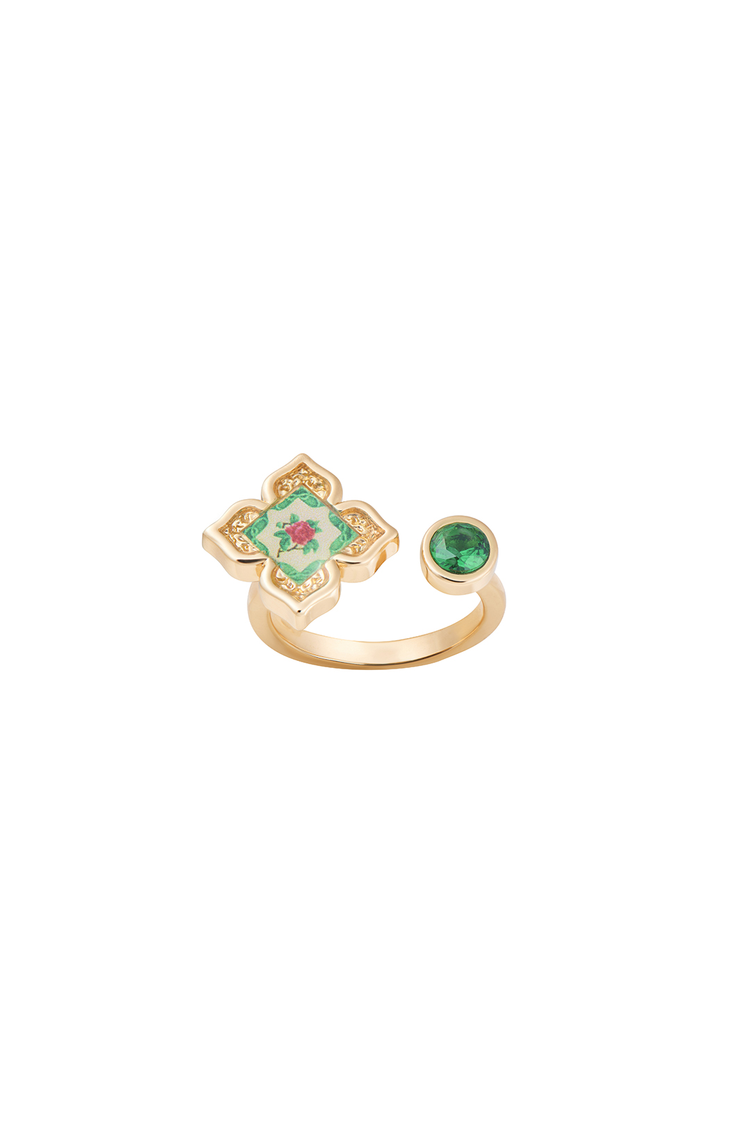 Floral Ring - Emerald