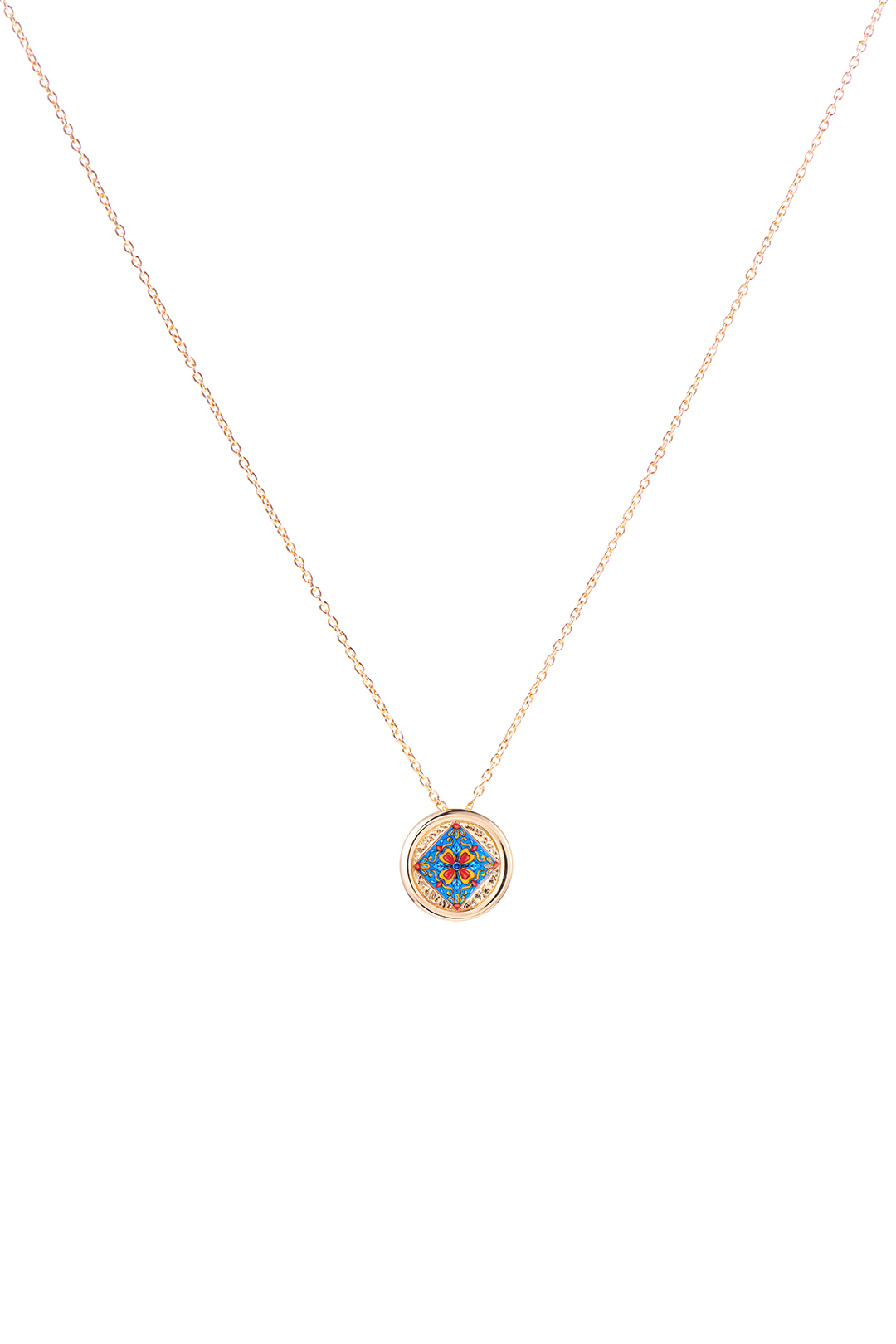 Italian Medallion Pendant - Blue