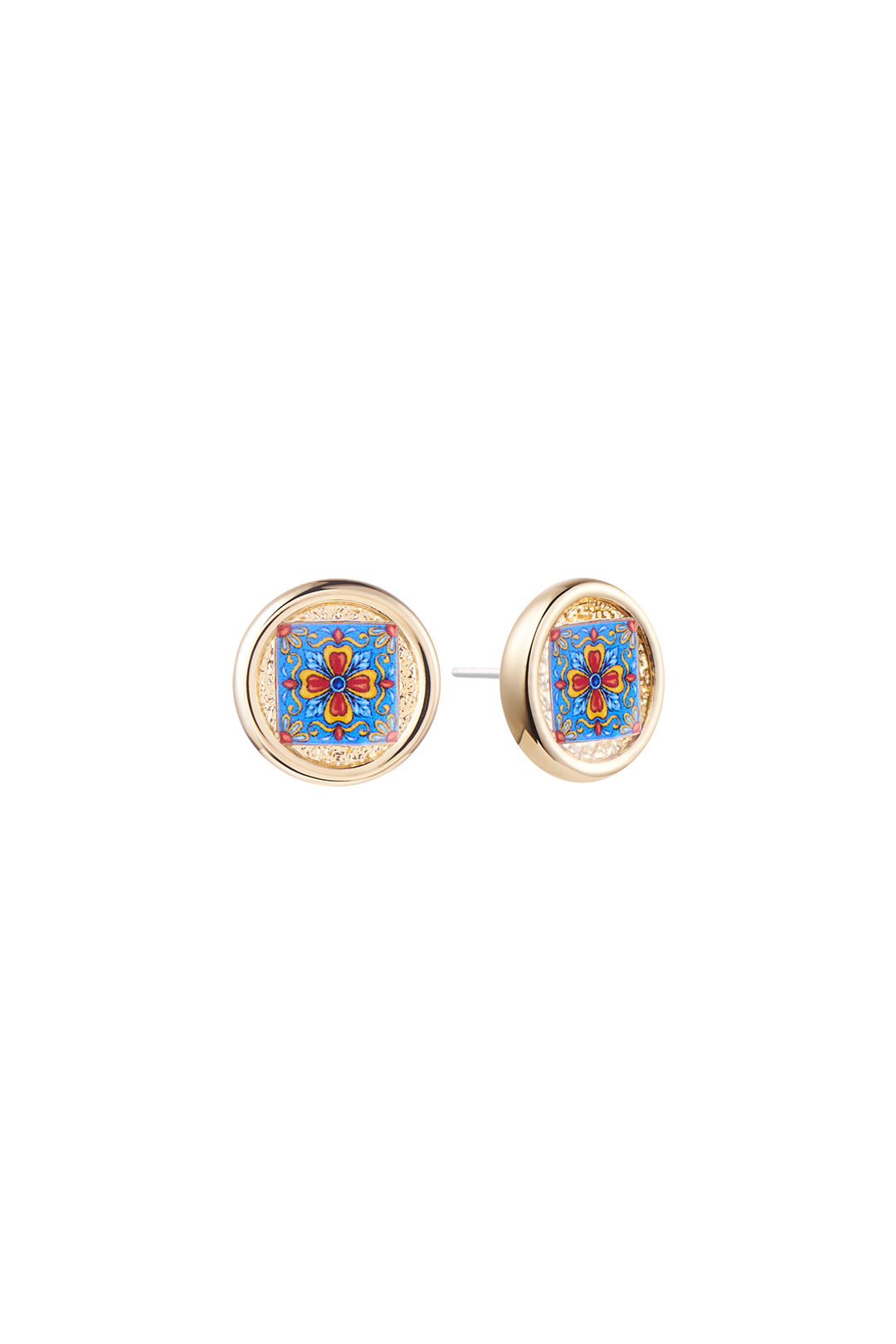 Italian Medallion Stud - Blue