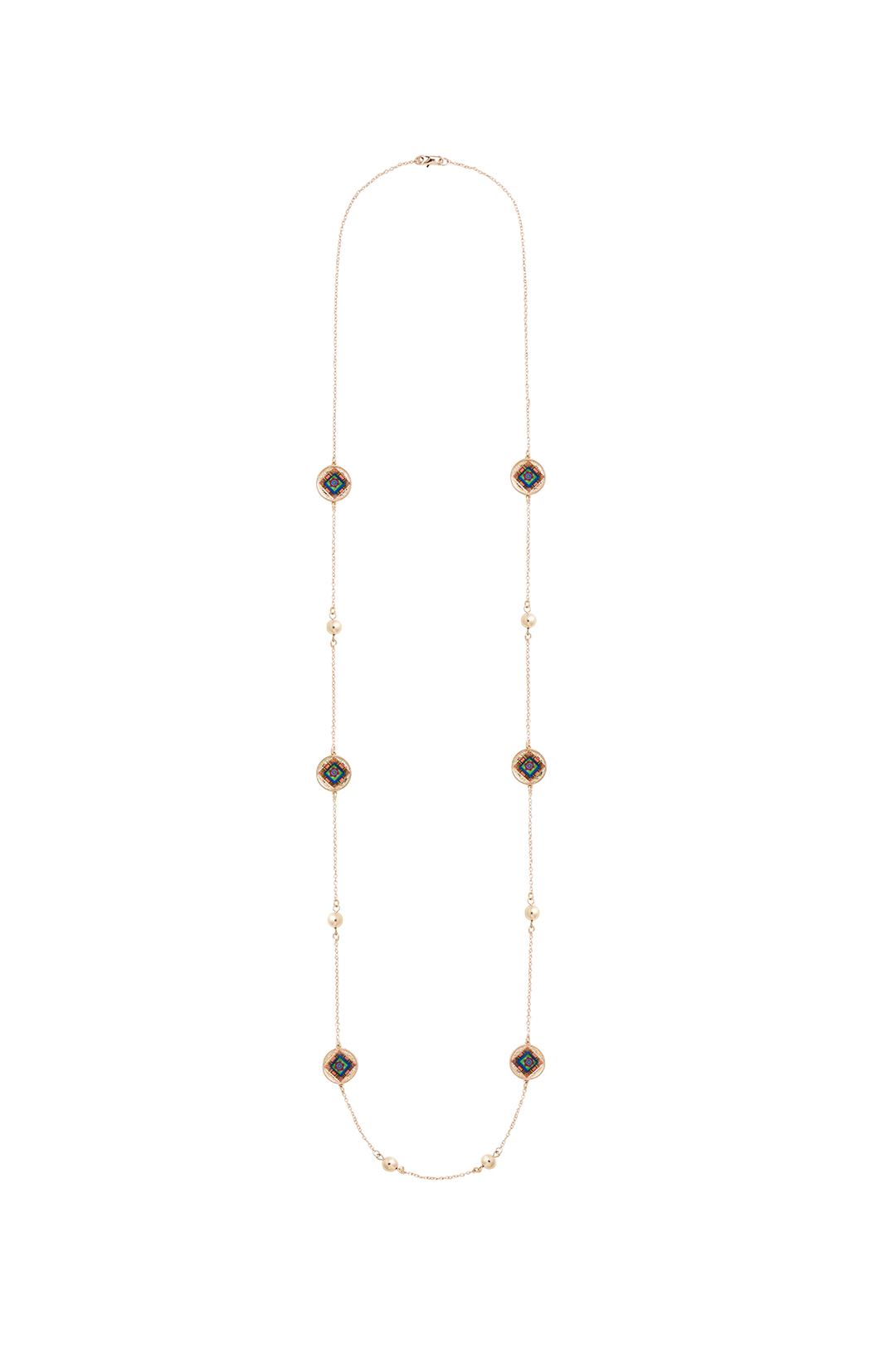 Korean Dancheong Charm Long Necklace