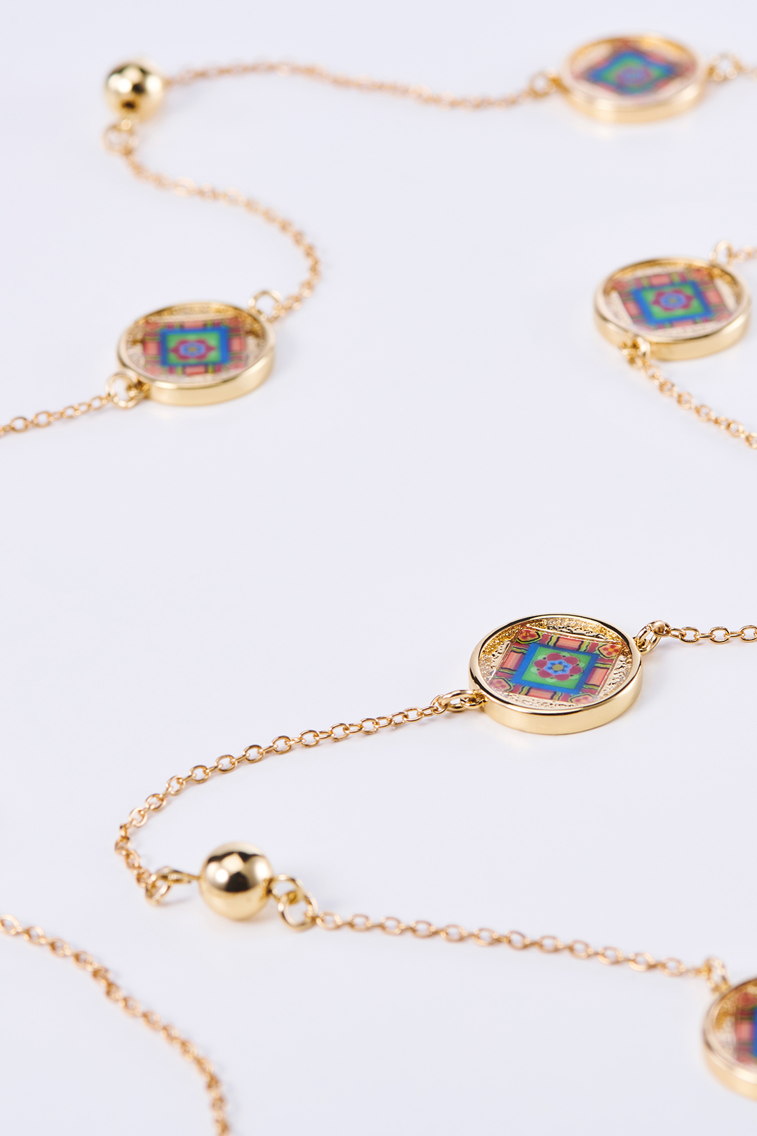 Korean Dancheong Charm Long Necklace