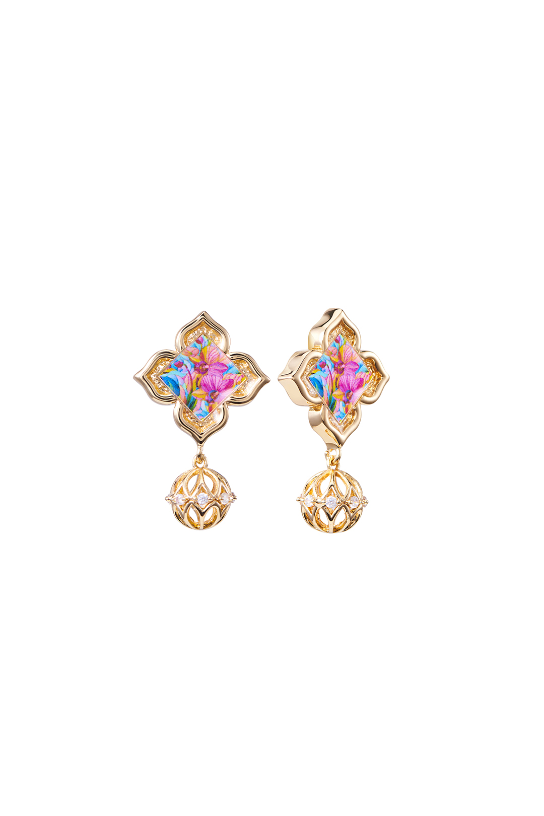 Orchid Floral Dangle - Pink