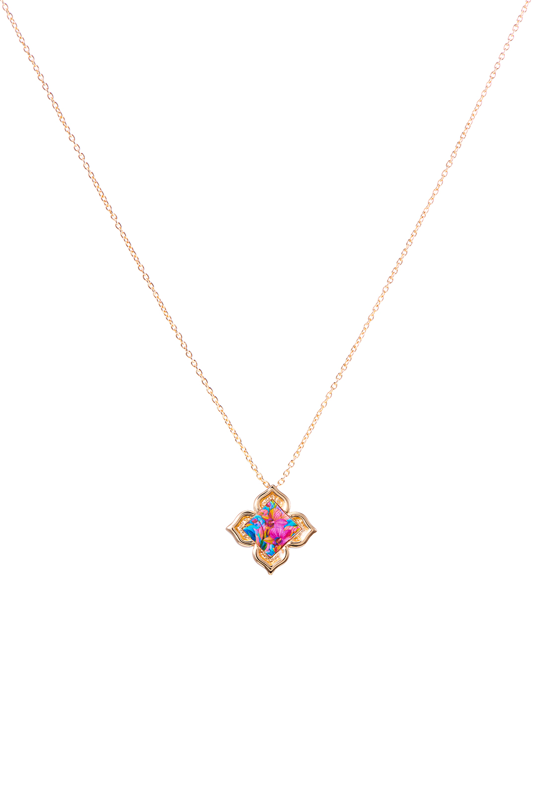 Orchid Floral Pendant - Pink