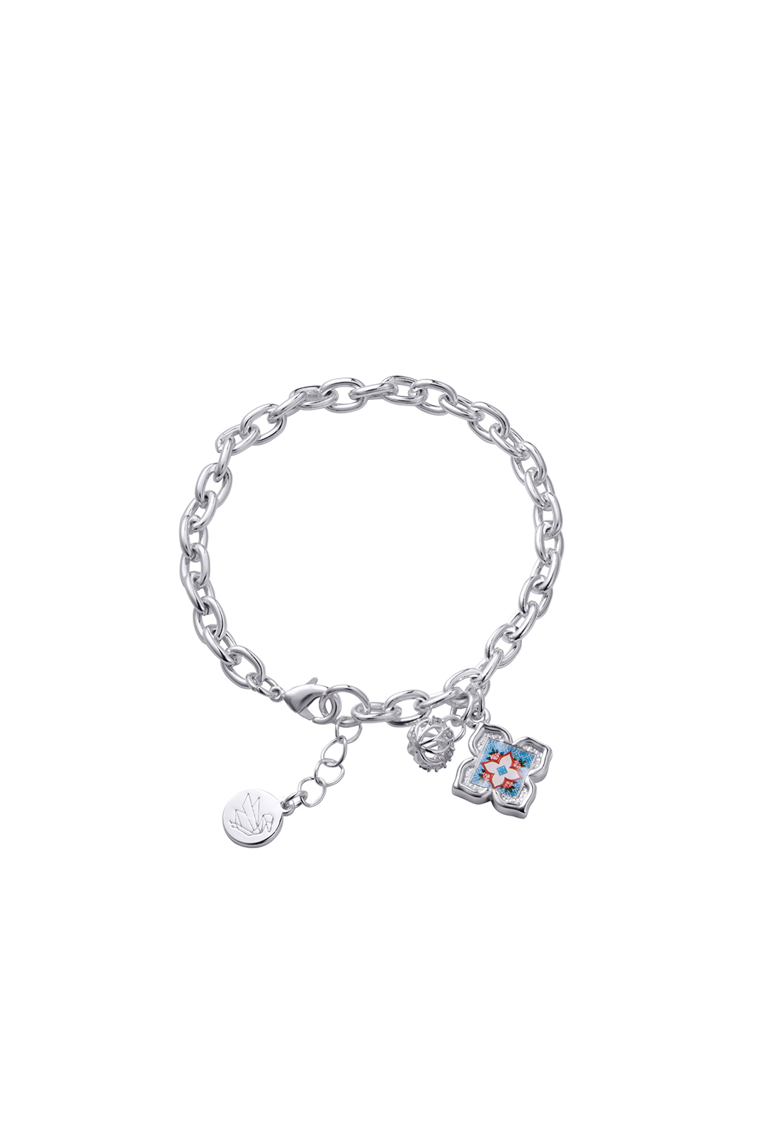 Peranakan Floral Bracelet-Silver English Belle