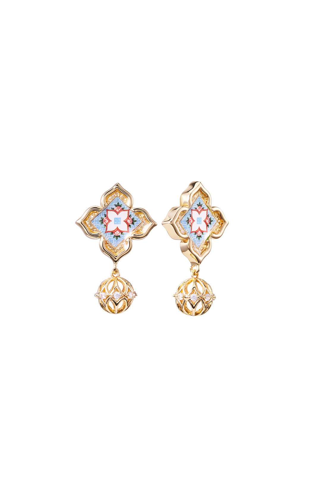 Peranakan Floral Dangle - English
