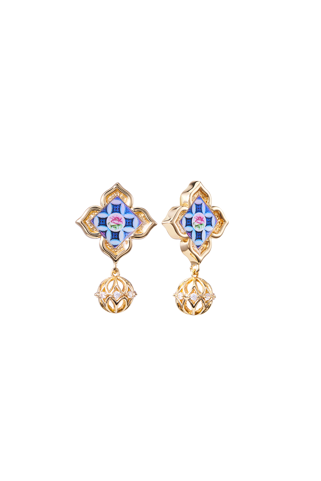Peranakan Floral Dangle - Violet