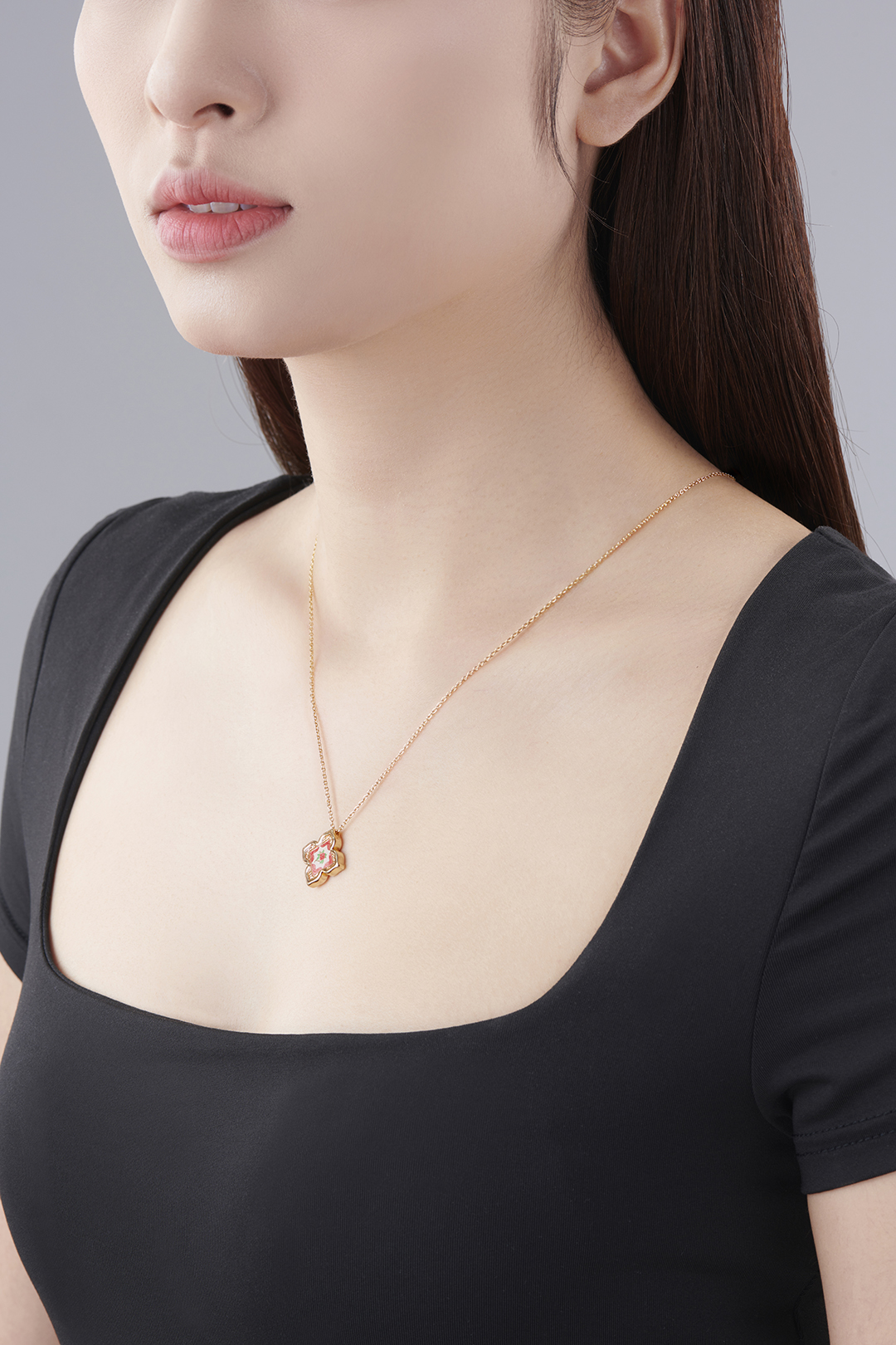 Peranakan Floral Pendant - Violet