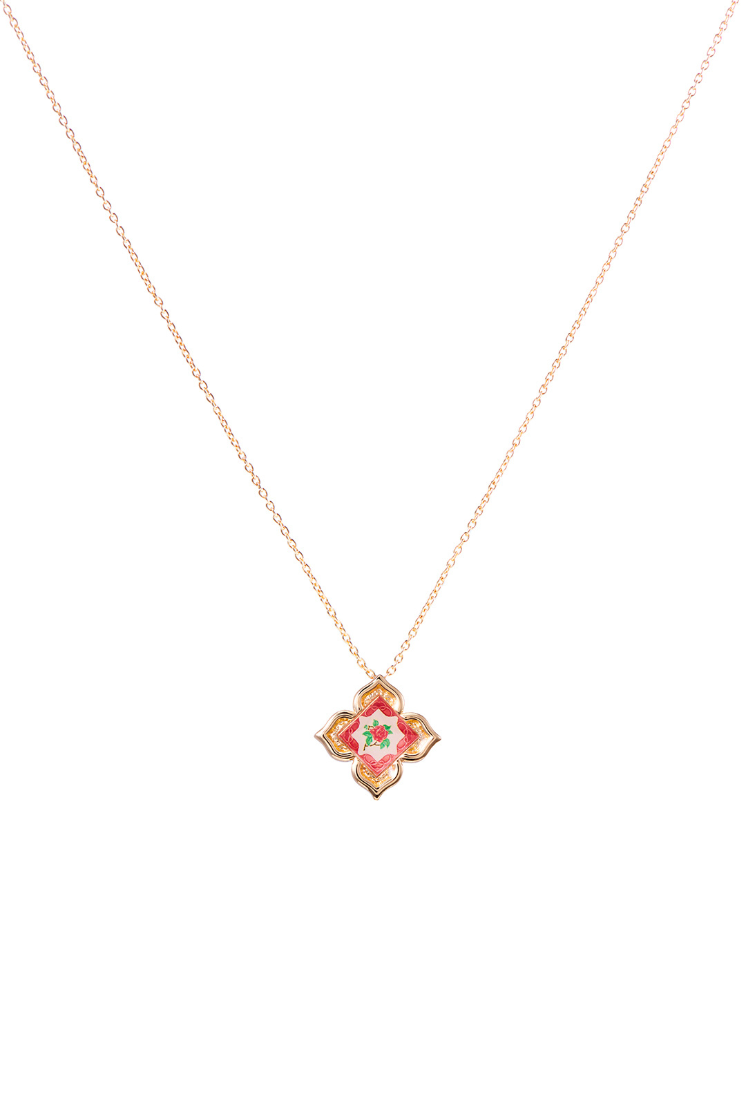 Peranakan Floral Pendant - Rosy Pink
