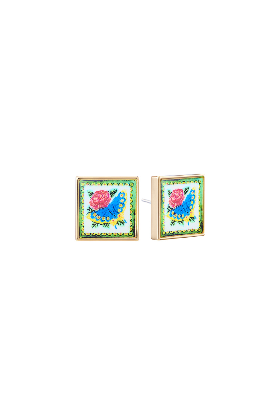 Peranakan Tile Stud - Butterfly