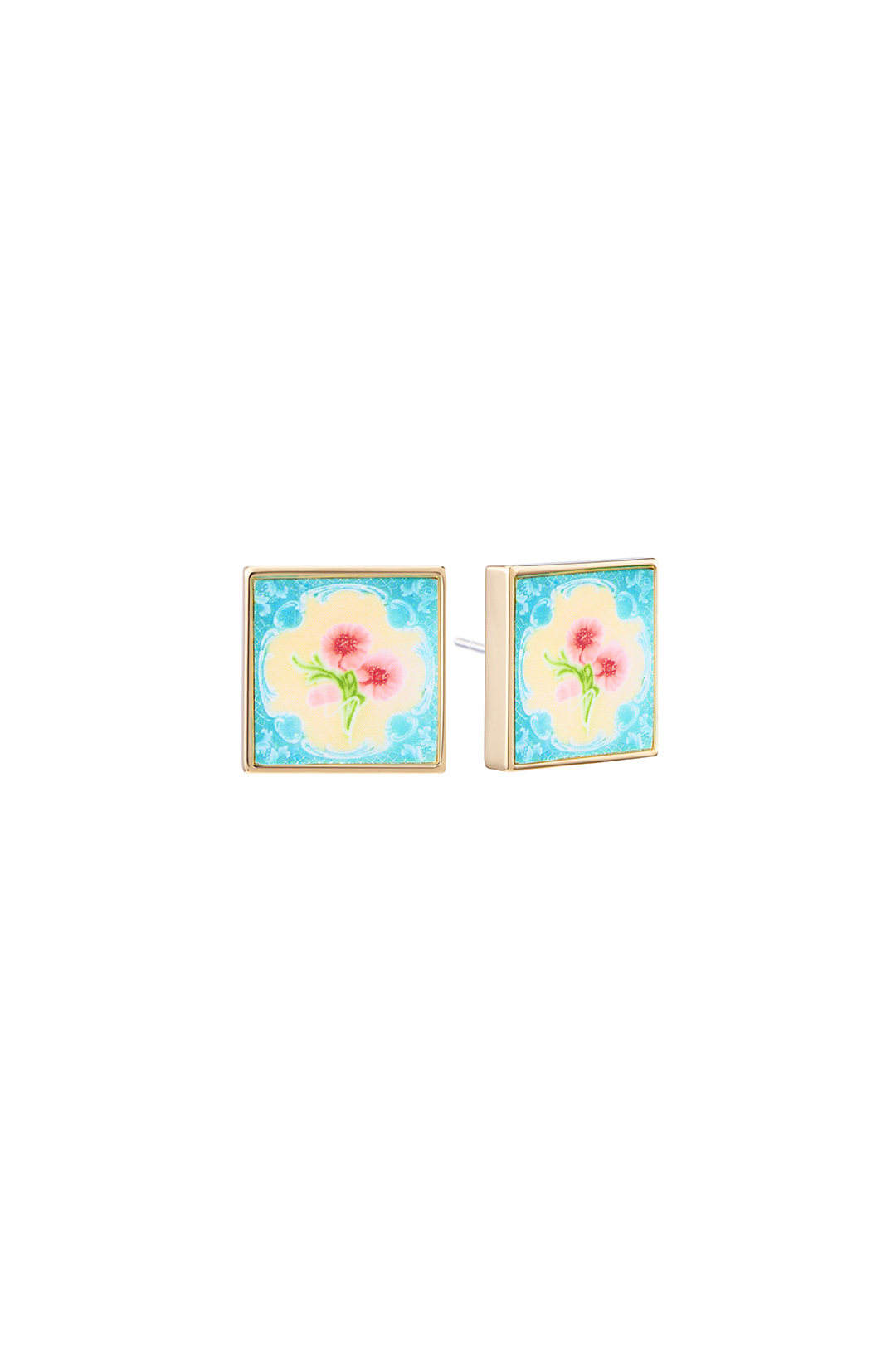 Peranakan Tile Stud - Dreamy Turquoise