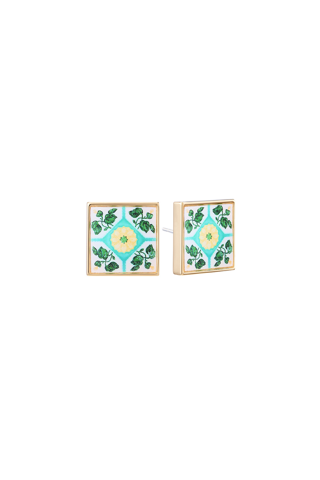 Peranakan Tile Stud - French