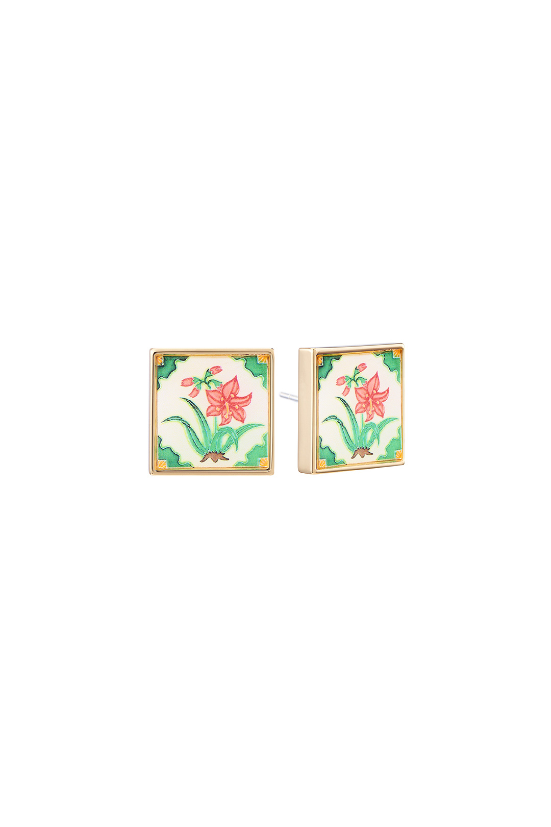 Peranakan Tile Stud - Lily