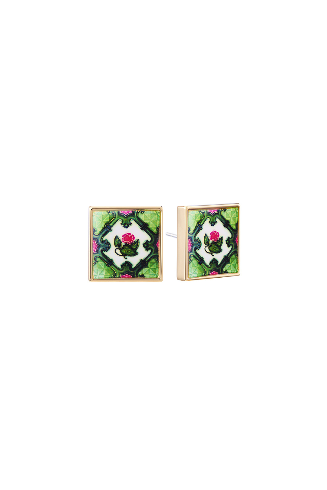 Peranakan Tile Stud - Lotus