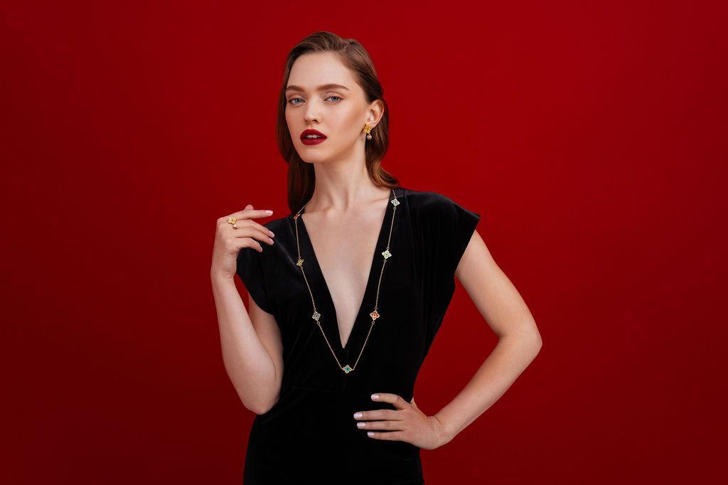 Peranakan Floral Long Necklace