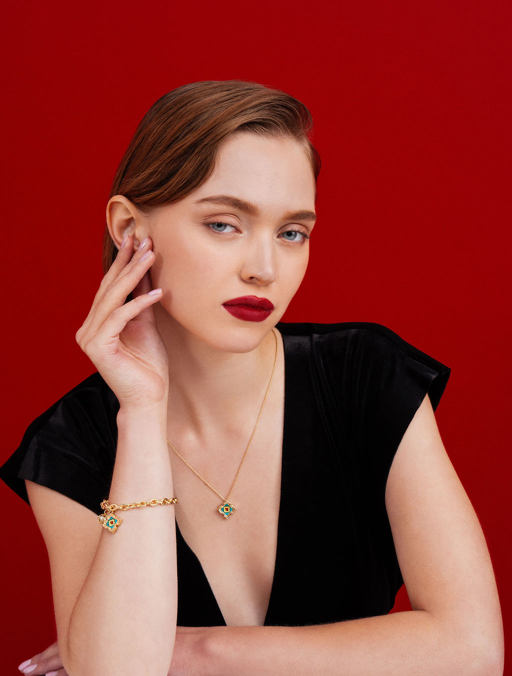 Peranakan Floral Bracelet - Emerald