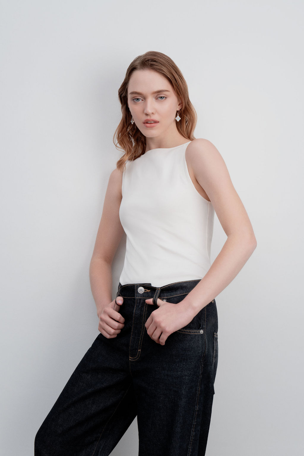 Peranakan Floral Silver Drop Earrings- Silver Nyra Bloom