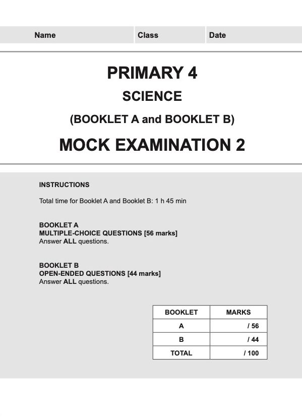 Primary 4 Science Mock Examinations