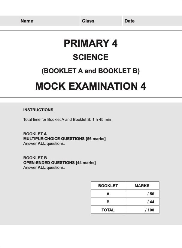 Primary 4 Science Mock Examinations