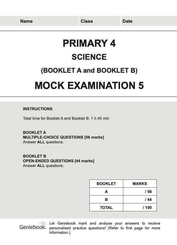 Primary 4 Science Mock Examinations