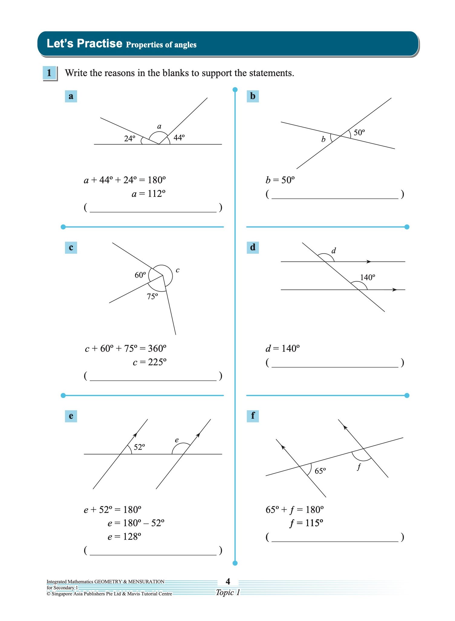 INTEGRATED MATHEMATICS GEOMETRY & MENSURATION For SECONDARY 1 [G3 and IP]