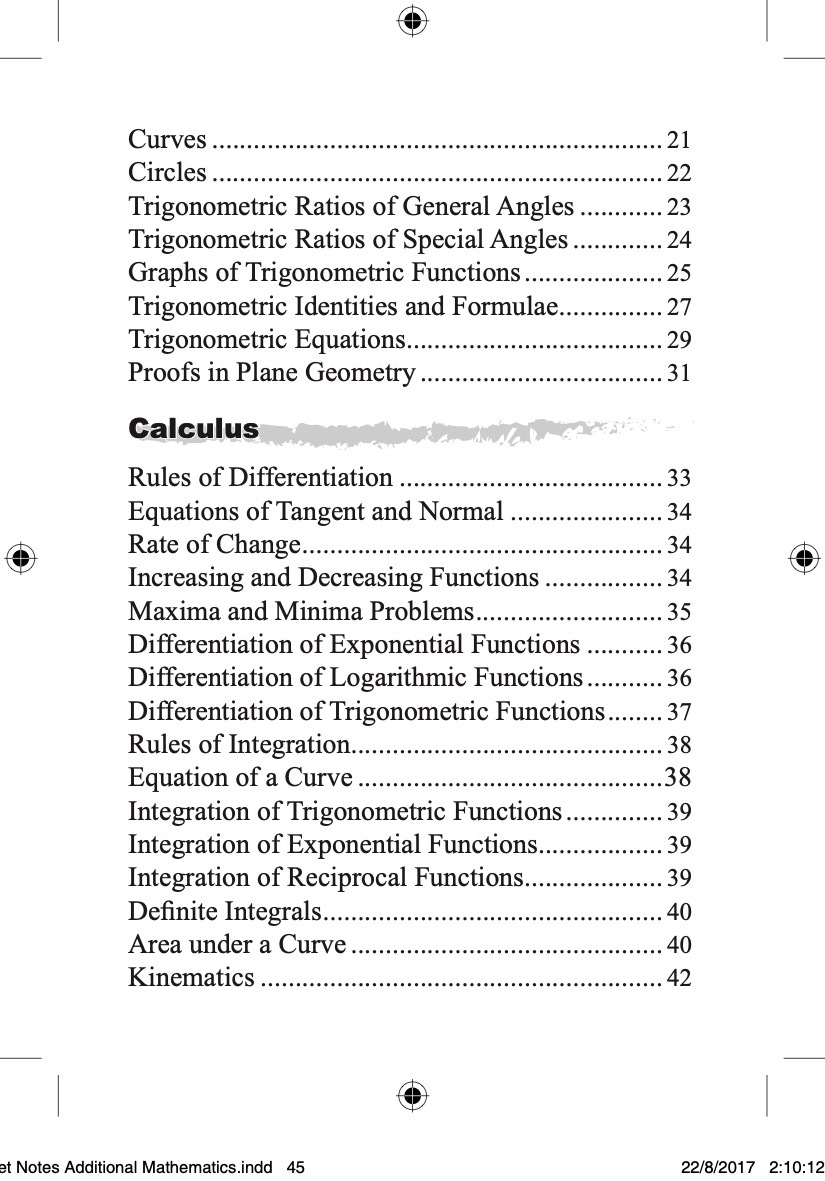 Pocket Notes Additional Mathematics