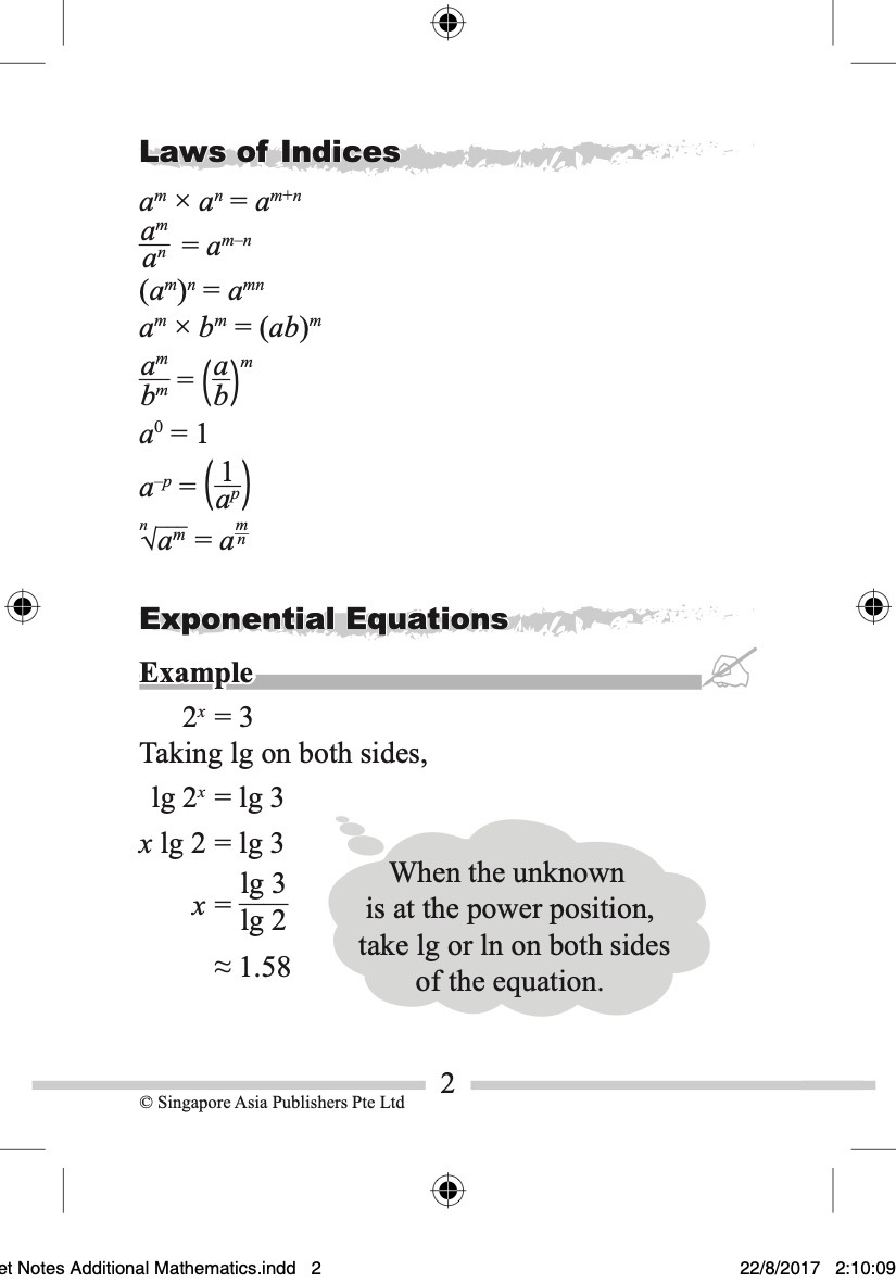 Pocket Notes Additional Mathematics