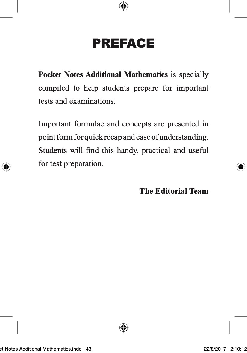 Pocket Notes Additional Mathematics