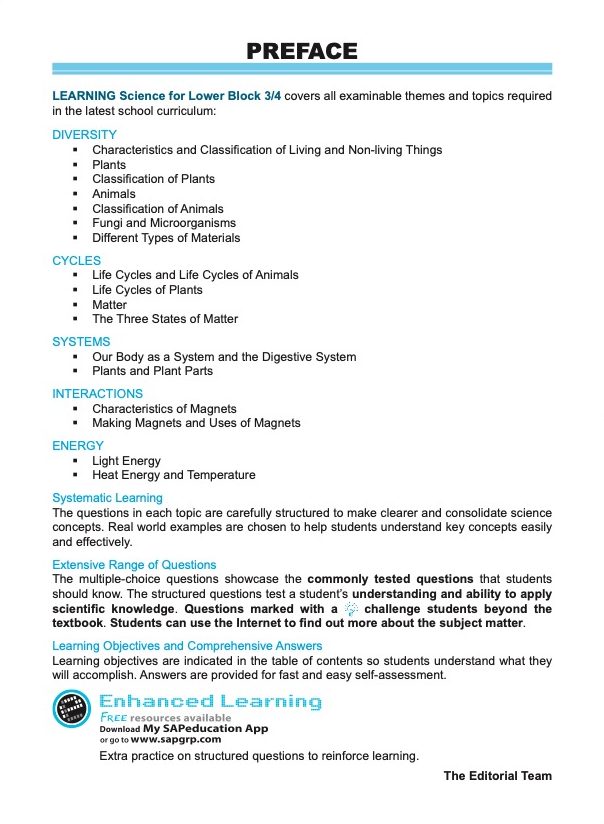 LEARNING SCIENCE Diversity . Cycles . Systems . Interactions . Energy LOWER BLOCK 3/4