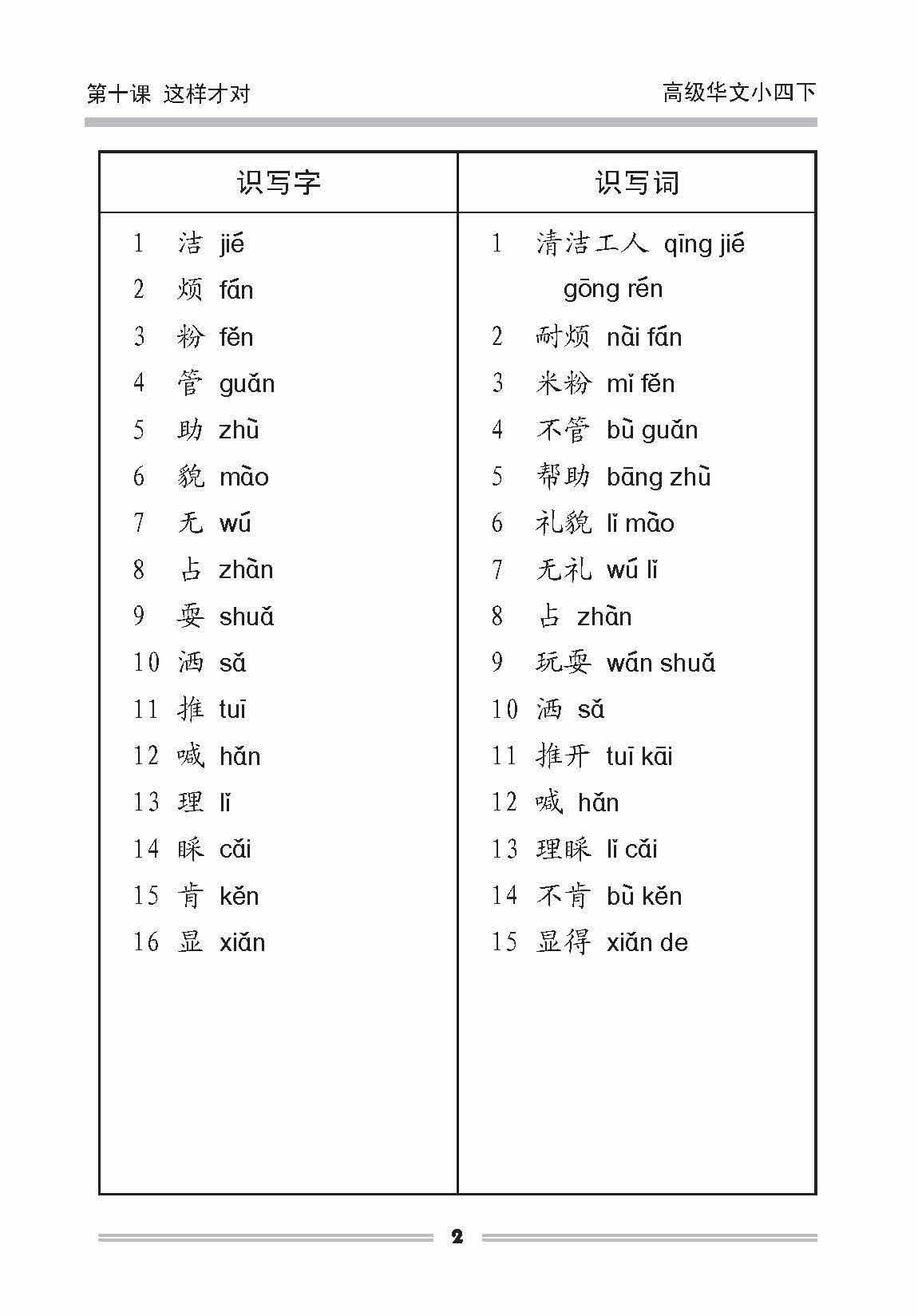 小四高级华文课文字词手册 4B / A HANDBOOK OF HIGHER CHINESE VOCABULARY FOR PRIMARY 4B