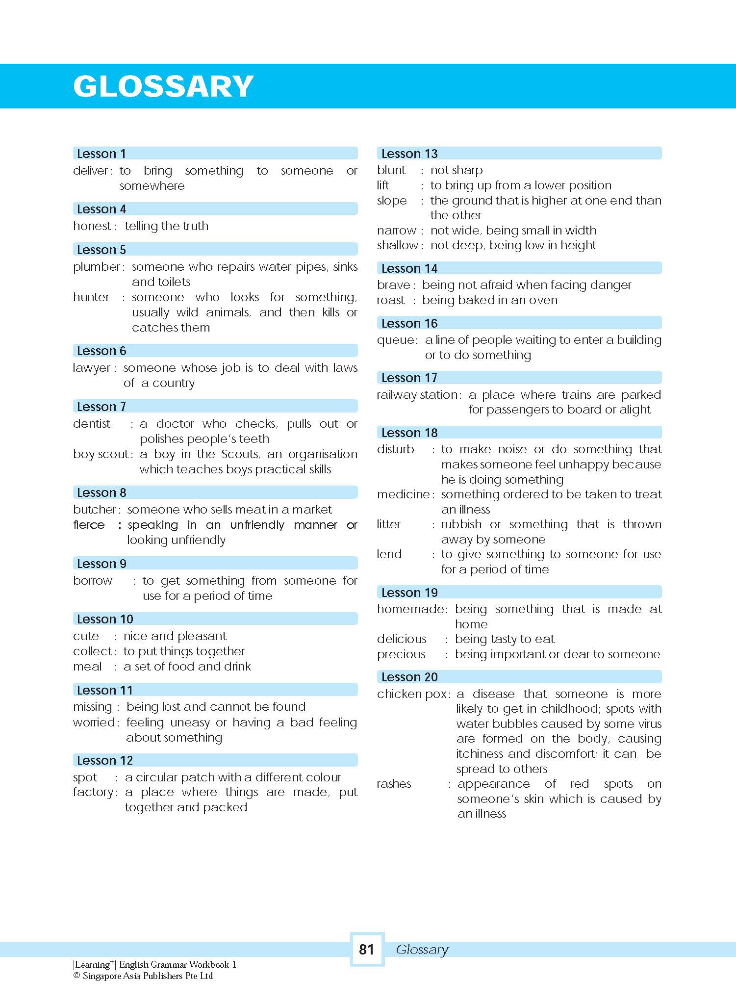 LEARNING+ ENGLISH GRAMMAR Workbook 1