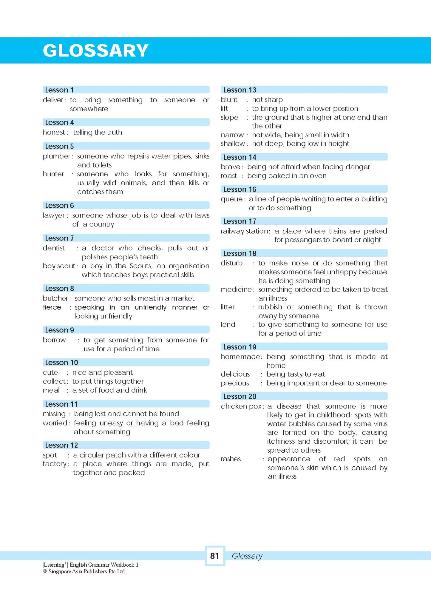 LEARNING+ ENGLISH GRAMMAR Workbook 1